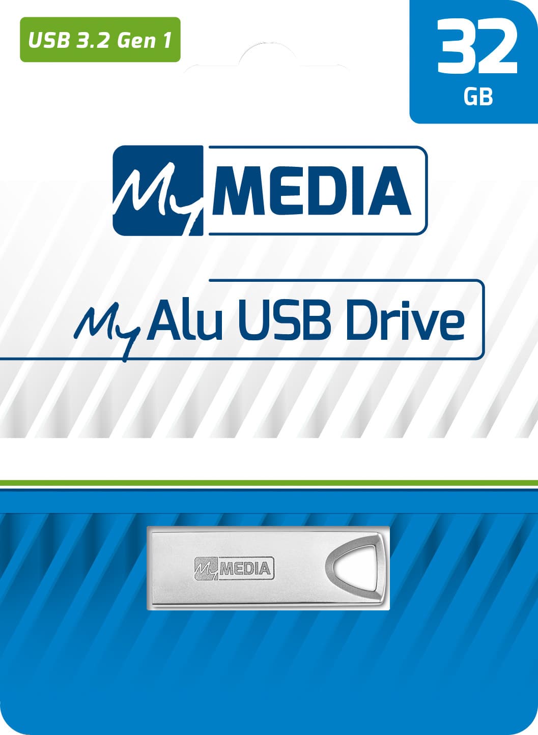 Mymedia Clé USB 3.2 32 Go, Type-A, My Alu, blister argenté