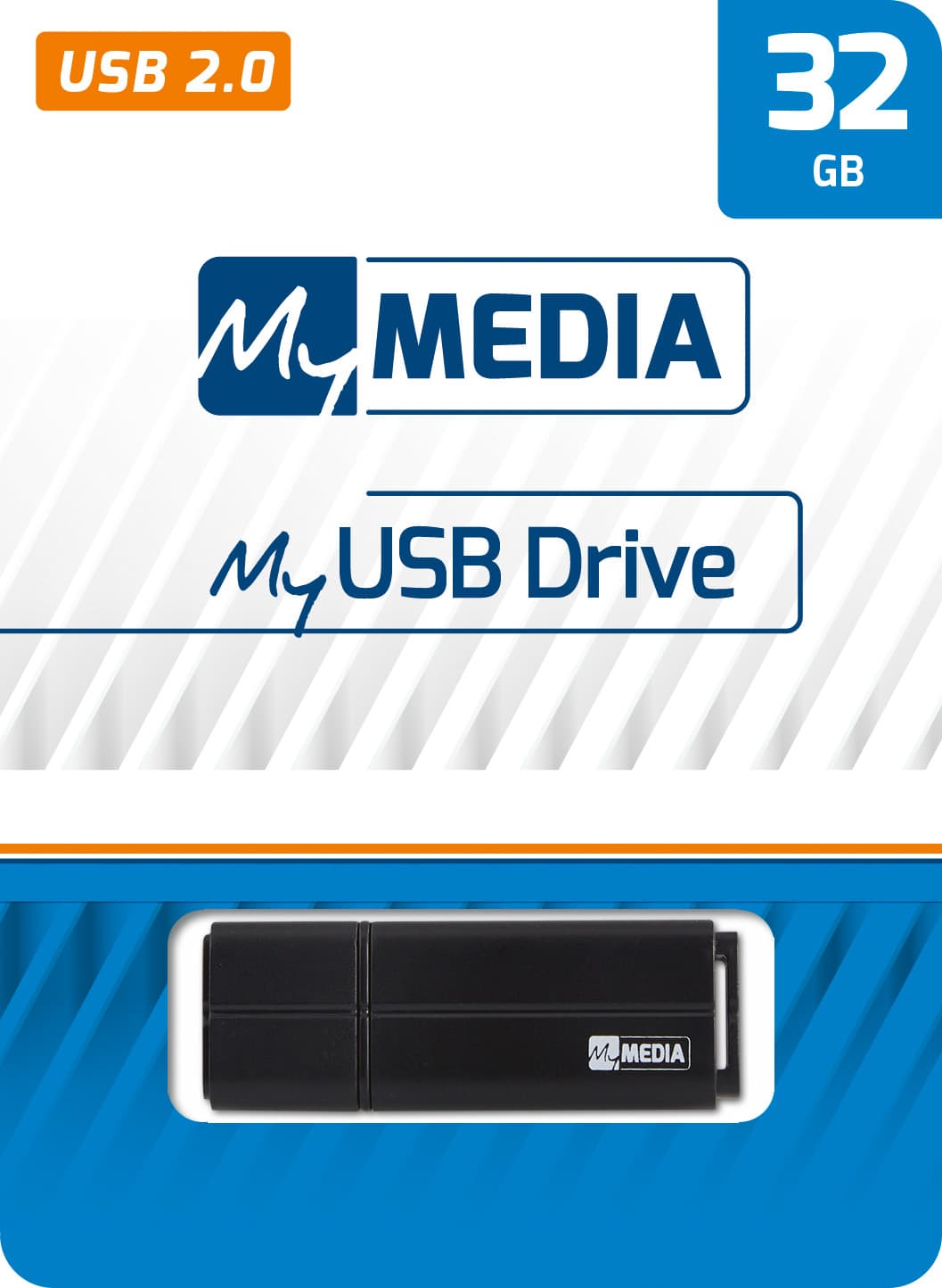 Mymedia Clé USB 2.0 32 Go, blister noir