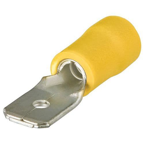 Cosse Ã Languette IsolÃ©e Jaune 6.3 X 0.8mm / 4 - 6mmÂ²