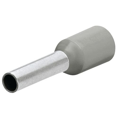 Embouts De CÃ¢bles IsolÃ©s Gris 075mmÂ² - Longueur 16mm - 200 PiÃ¨ces