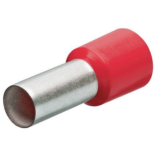 Embouts De CÃ¢bles IsolÃ©s Rouge 10mmÂ² - Longueur 14mm - 200 PiÃ¨ces