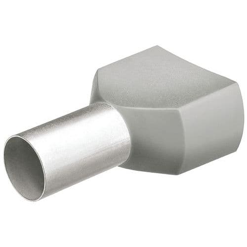Embouts De CÃ¢bles JumelÃ©s Gris IsolÃ©s 2 X 075mmÂ² - 200 PiÃ¨ces