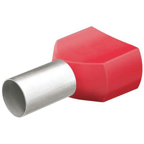 Embouts De CÃ¢bles JumelÃ©s IsolÃ©s Rouge 2 X 100mmÂ² - 50 PiÃ¨ces