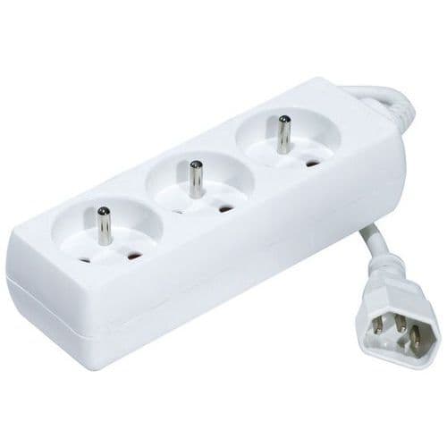 Multiprise Onduleur 3 Prises / Cordon Iec C14 Blanche - 40m