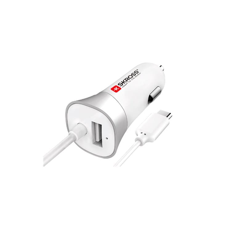 Chargeur de voiture USB Skross et câble USB Type-C (2.0)