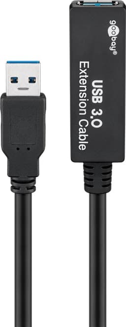 Câble d'extension Goobay Active USB 3.0, noir - Fiche USB 3.0 (type A) > Prise USB 3.0 (type A)