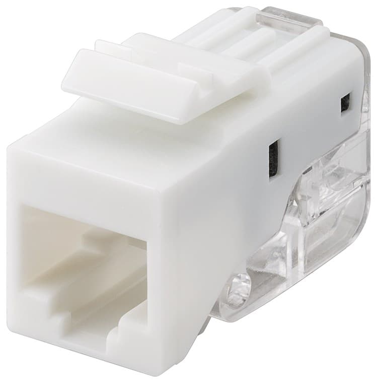 Goobay Keystone Module RJ45 CAT 5e, UTP - largeur 18,11 mm, bornier pour montage LSA (sans outil), SNAP-IN